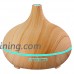 Shybuy 300ml Cool Mist Humidifier Ultrasonic Aroma Essential Oil Diffuser Wood Grain Air Purifier for Office Home Bedroom Living Room Spa Yoga with 7 Color Adjustable LED - B075STV84B